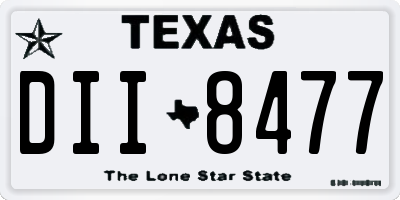 TX license plate DII8477