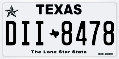 TX license plate DII8478