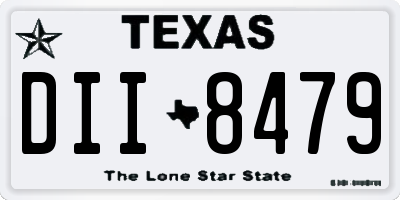 TX license plate DII8479