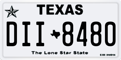 TX license plate DII8480