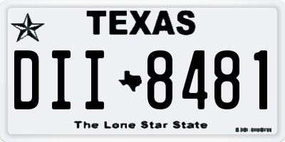TX license plate DII8481