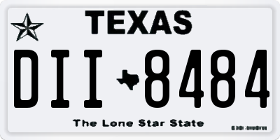 TX license plate DII8484