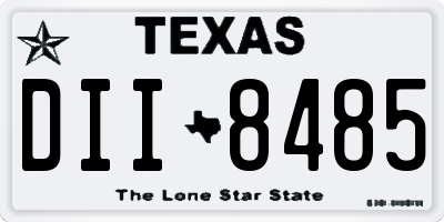 TX license plate DII8485