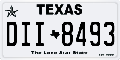 TX license plate DII8493