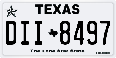 TX license plate DII8497