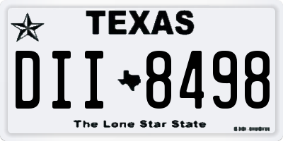 TX license plate DII8498