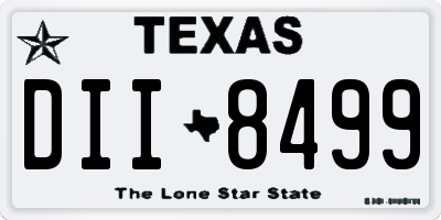 TX license plate DII8499