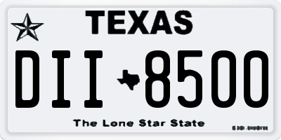 TX license plate DII8500