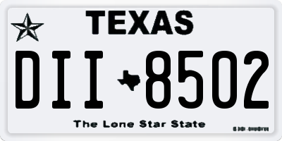 TX license plate DII8502