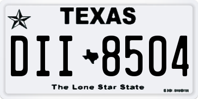TX license plate DII8504
