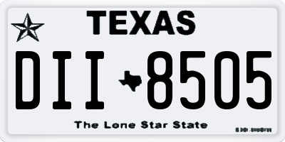 TX license plate DII8505