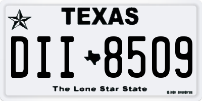 TX license plate DII8509