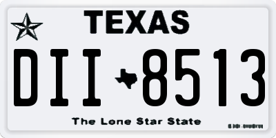 TX license plate DII8513
