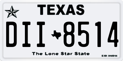 TX license plate DII8514