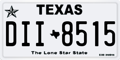 TX license plate DII8515