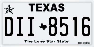 TX license plate DII8516