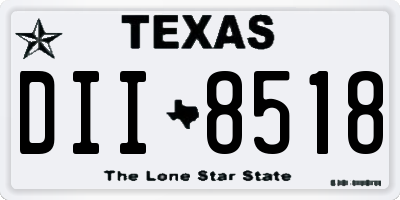 TX license plate DII8518
