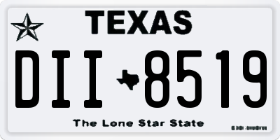 TX license plate DII8519