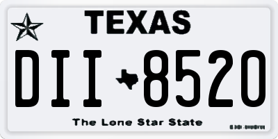 TX license plate DII8520