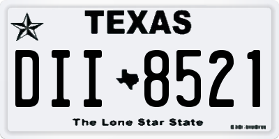 TX license plate DII8521
