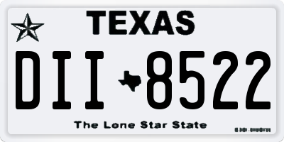 TX license plate DII8522