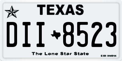 TX license plate DII8523