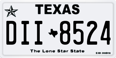 TX license plate DII8524