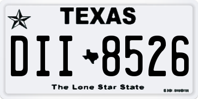 TX license plate DII8526