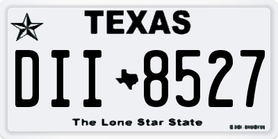 TX license plate DII8527