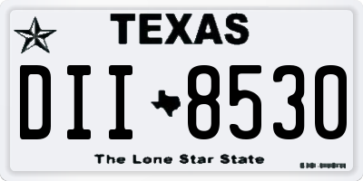 TX license plate DII8530