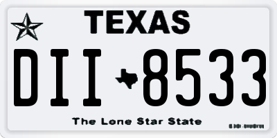 TX license plate DII8533