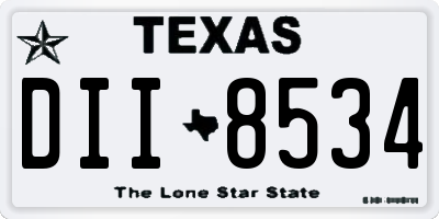 TX license plate DII8534