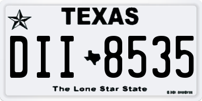 TX license plate DII8535