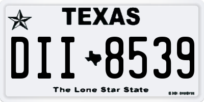 TX license plate DII8539