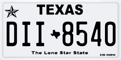 TX license plate DII8540
