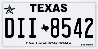 TX license plate DII8542