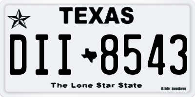 TX license plate DII8543