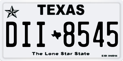 TX license plate DII8545