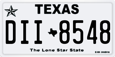 TX license plate DII8548