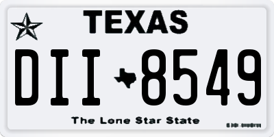 TX license plate DII8549
