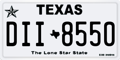 TX license plate DII8550