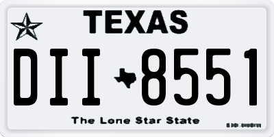 TX license plate DII8551