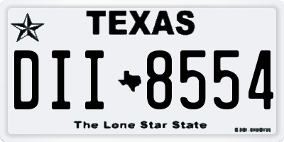 TX license plate DII8554