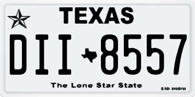 TX license plate DII8557