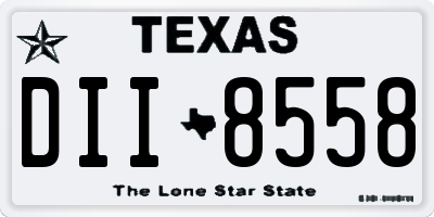 TX license plate DII8558