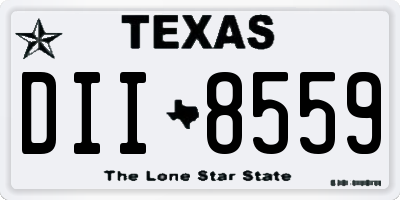 TX license plate DII8559