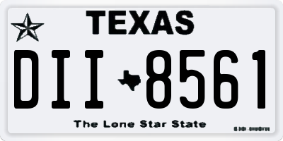 TX license plate DII8561