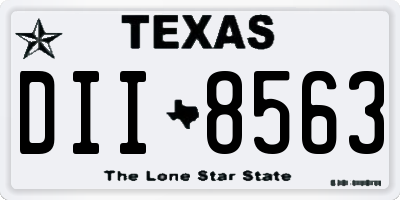 TX license plate DII8563