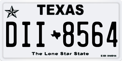 TX license plate DII8564