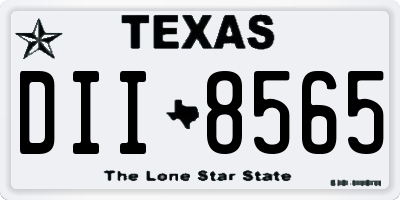 TX license plate DII8565